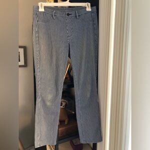 Uniqlo Navy and White Striped Pants
